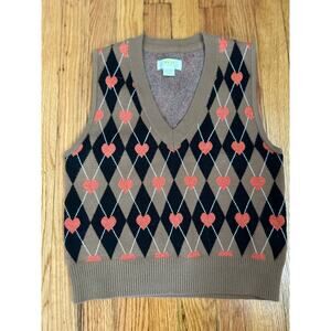 Vest extra small, brown and red, mauve, anthropologie